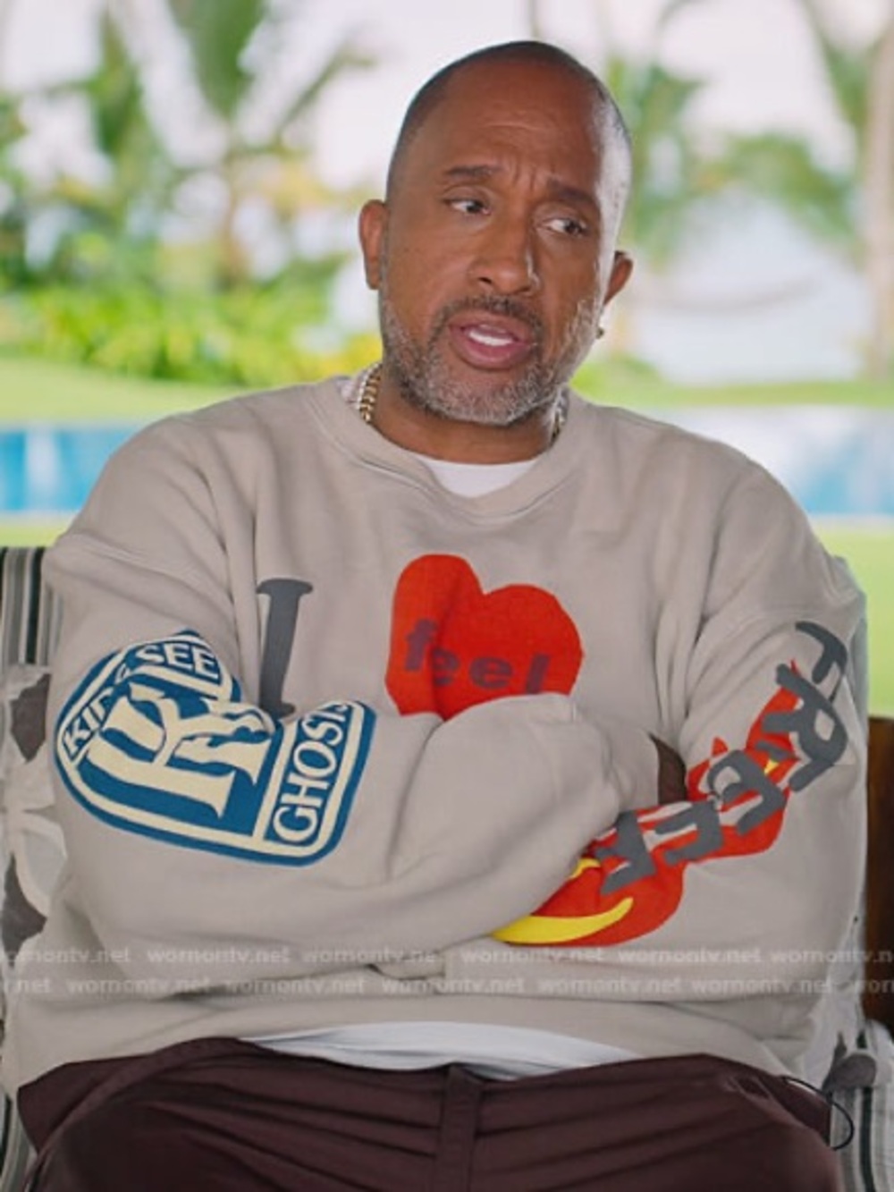 Kanye West & Kid Cudi 2018 Camp Flog Gnaw I Feel Ghosts Sweatshirt - Picture 3 of 4